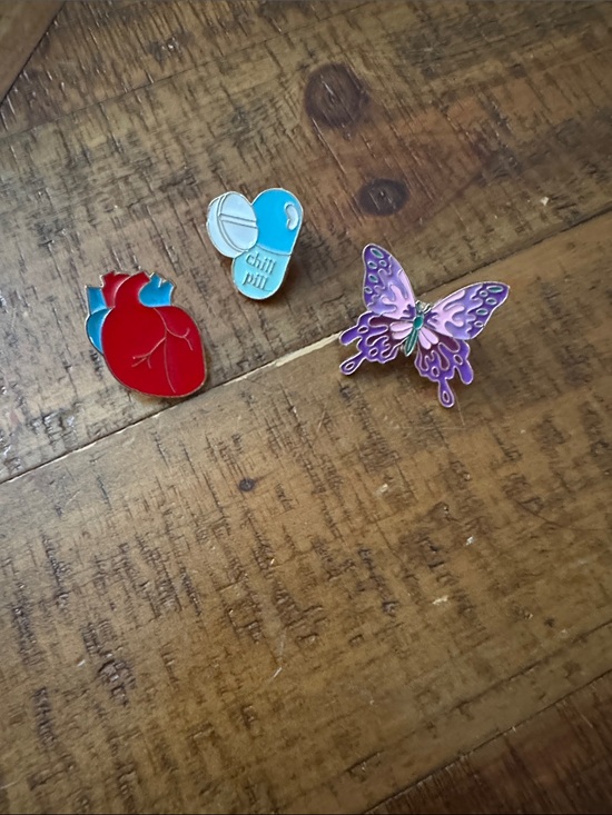 Other - Heart, butterfly, chill pill Enamel Pin - Kids Accessories